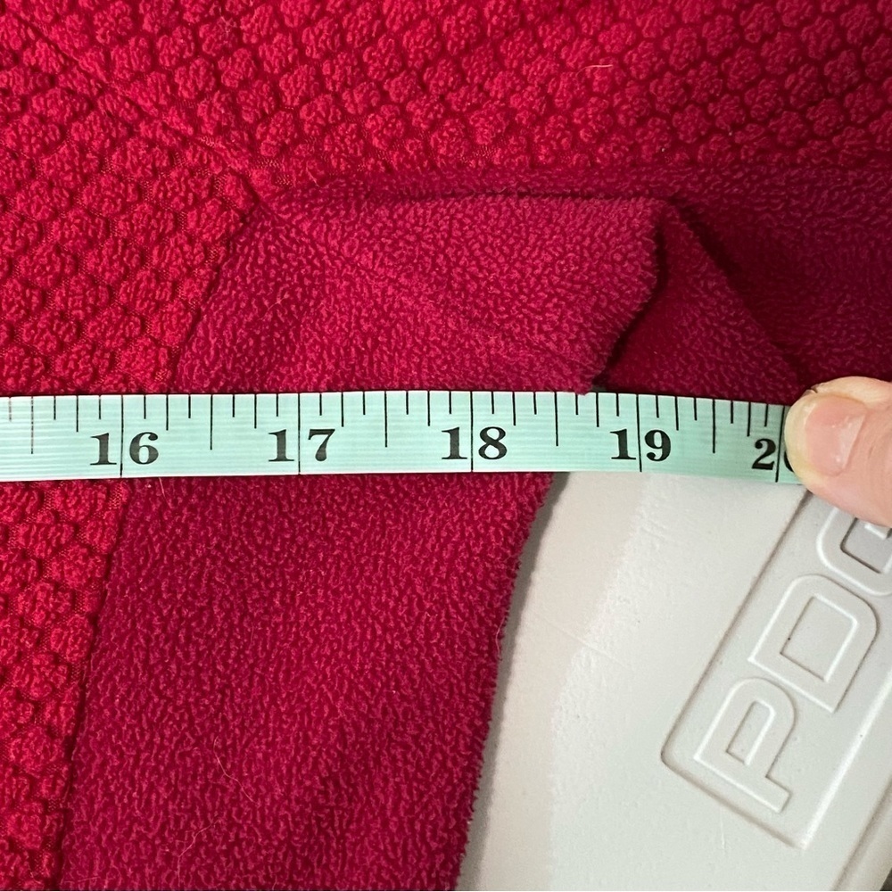COLUMBIA - SZ MEDIUM - CRANBERRY COLOR - 1/4- or 1/2 ZIP - COLORBLOCK SLEEVES B4 - Picture 8 of 9